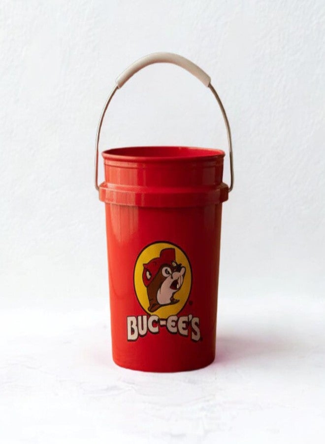 Buc-ee's Mini Red Bucket, 18 Ounce Portable Container with Handle, Plastic Storage Pail - Image 1